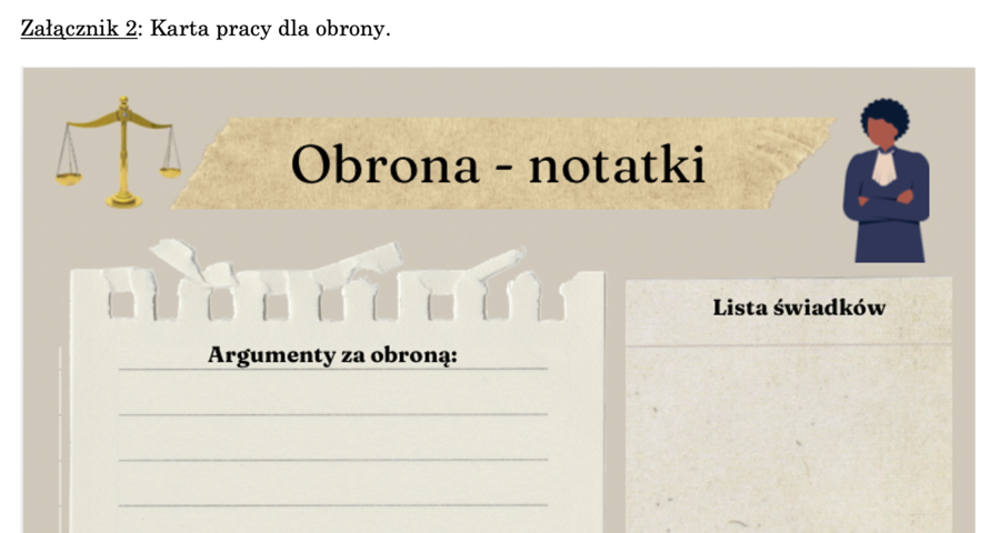 Proces literacki - scenariusz ćwiczenia + materiały