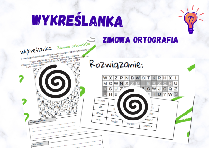 Zimowa wykreślanka ortograficzna