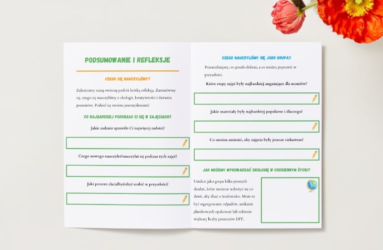 Przewodnik dydaktyczny. Plan lekcji. Ekologiczne prezenty. Pomysły na rękodzieło. Nauka planowania budżetu. Świadomość ekologiczna.