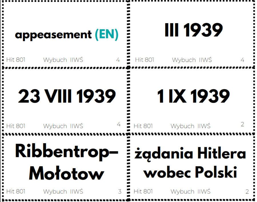 Fiszki do nauki Historia 8 - wybuch II WŚ