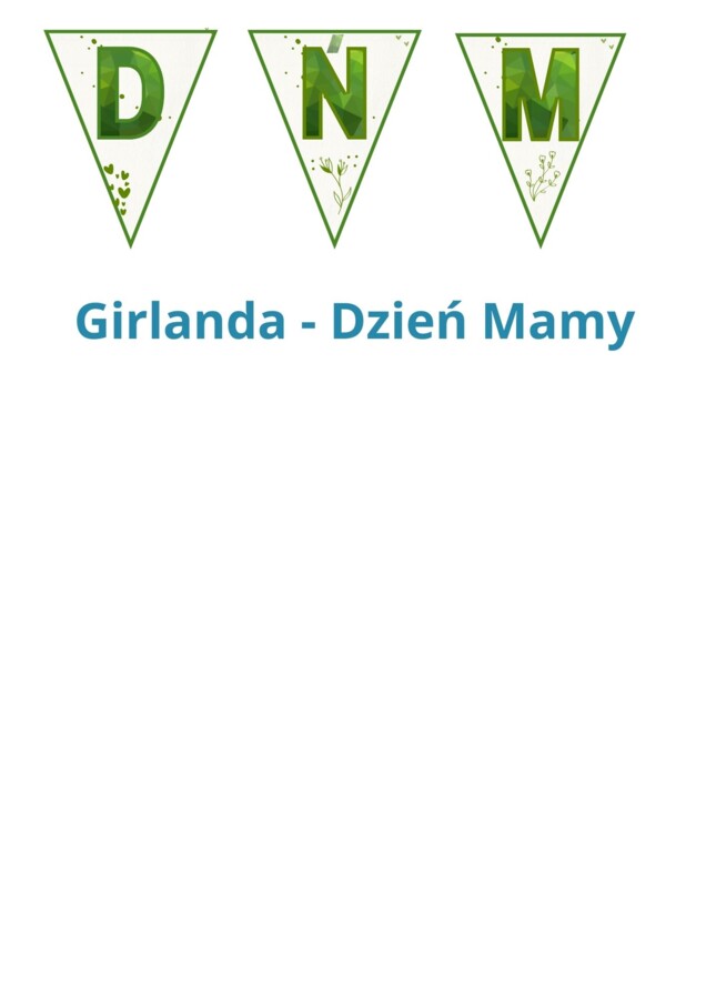 Dzień Mamy - ozdobna girlanda, minimalistyczna i estetyczna