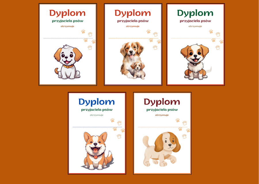 DZIEŃ KUNDELKA - dyplomy - 11 wersji - biblioteka - świetlica