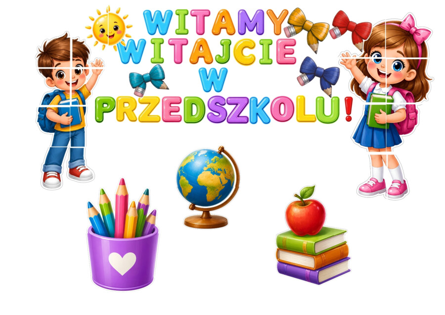 DEKORACJE NA POWITANIE PRZEDSZKOLA – DUŻY ZESTAW DO DRUKU