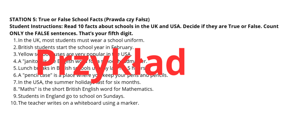 The Mystery of the School Key- stacje dydaktyczne