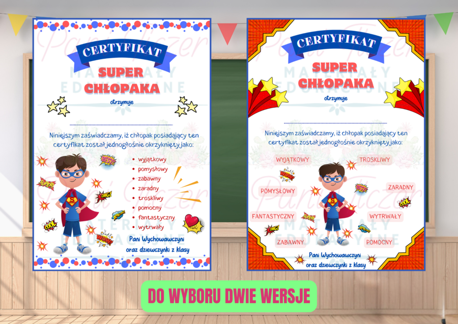Dyplom - certyfikat na Dzień Chłopaka