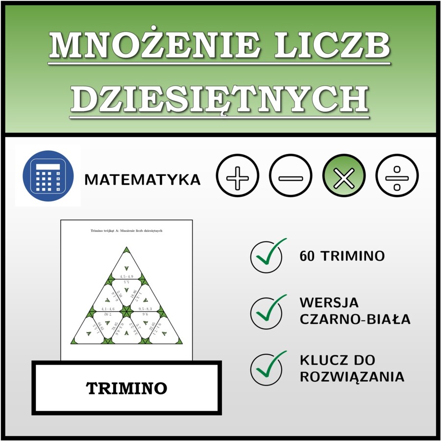 Trimino - Mnożenie liczb dziesiętnych | matematyka