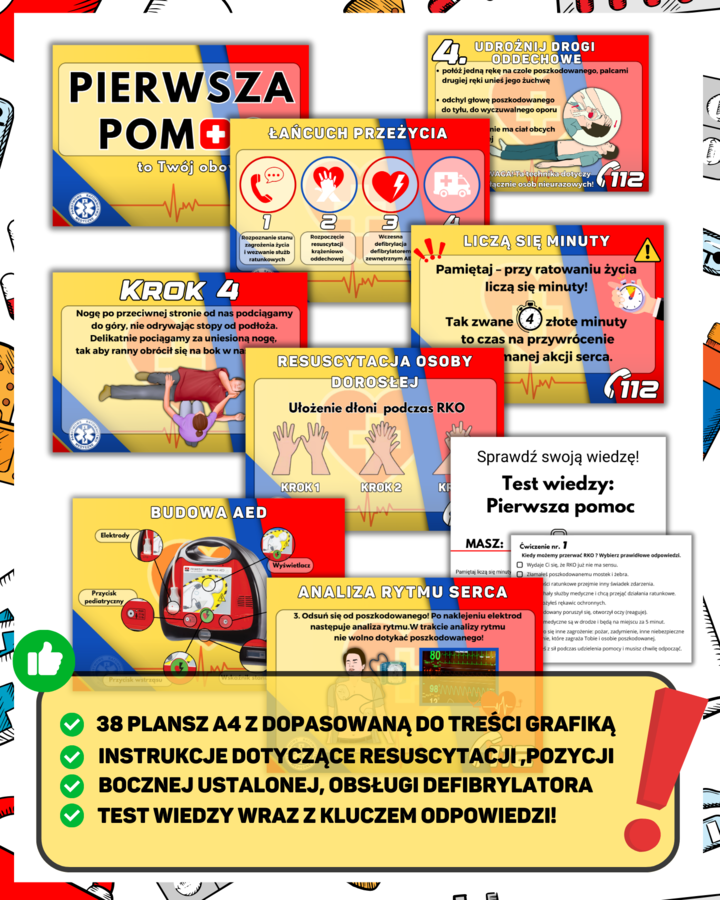 PIERWSZA POMOC - Gazetka szkolna + test wiedzy!