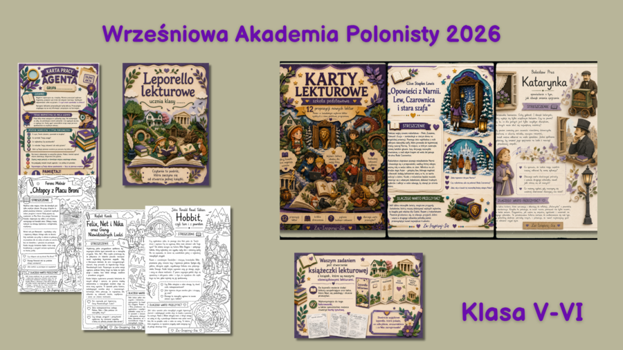 Scenariusz pierwszej lekcji języka polskiego w klasach V-VI  | wymagania edukacyjne| prezentacja| karty pracy