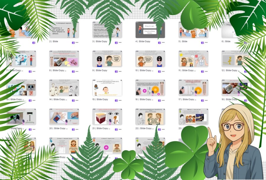 Prezentacja multimedialna w genial.ly „Jak monitorować swój stan zdrowia?”. Edukacja zdrowotna. Klasa 7. Dział „Nasze zdrowie”.