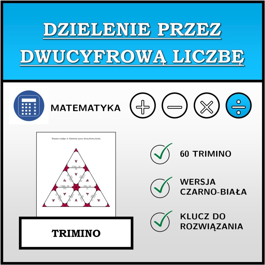 Trimino - Dzielenie przez dwucyfrową liczbę | matematyka
