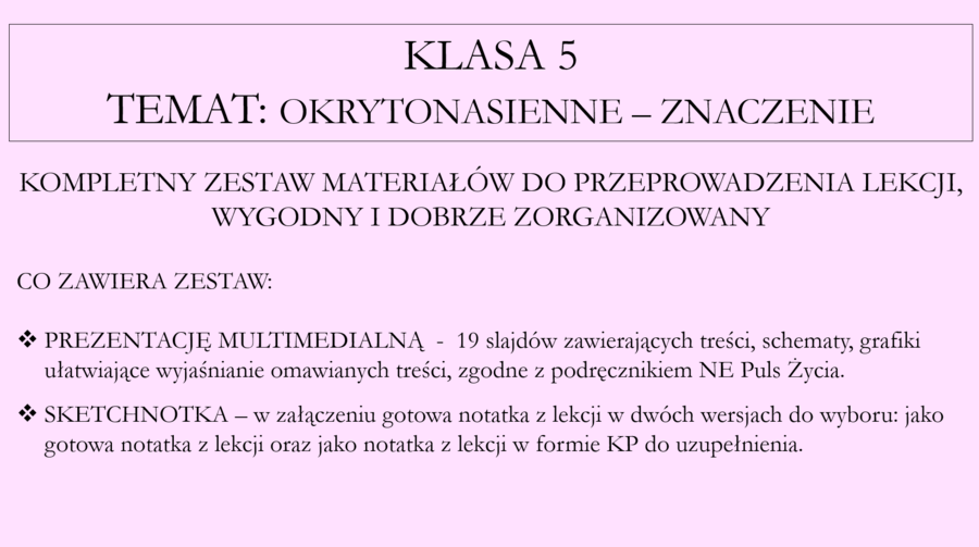 Okrytonasienne - znaczenie