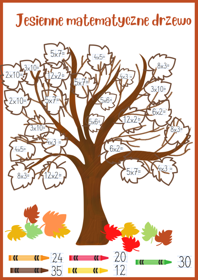 Jesienne drzewo- mnożenie