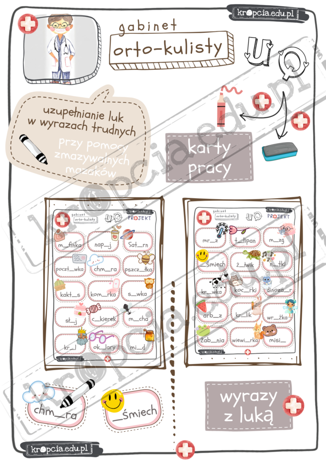 PROJEKT Pogotowie Ortograficzne GABINET ORTO-kulisty ćwiczenia i zadania