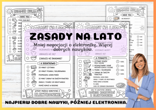 Wakacyjne zasady dla dzieci – checklisty przed ekranem | PL + ENG