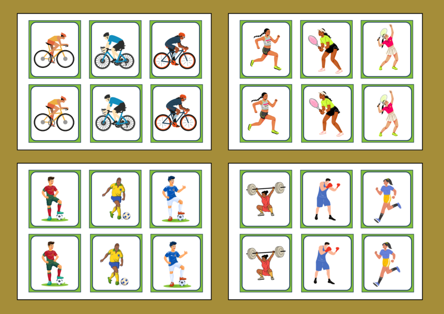 DZIEŃ SPORTU – memory – 42 szt. – biblioteka – przedszkole – świetlica