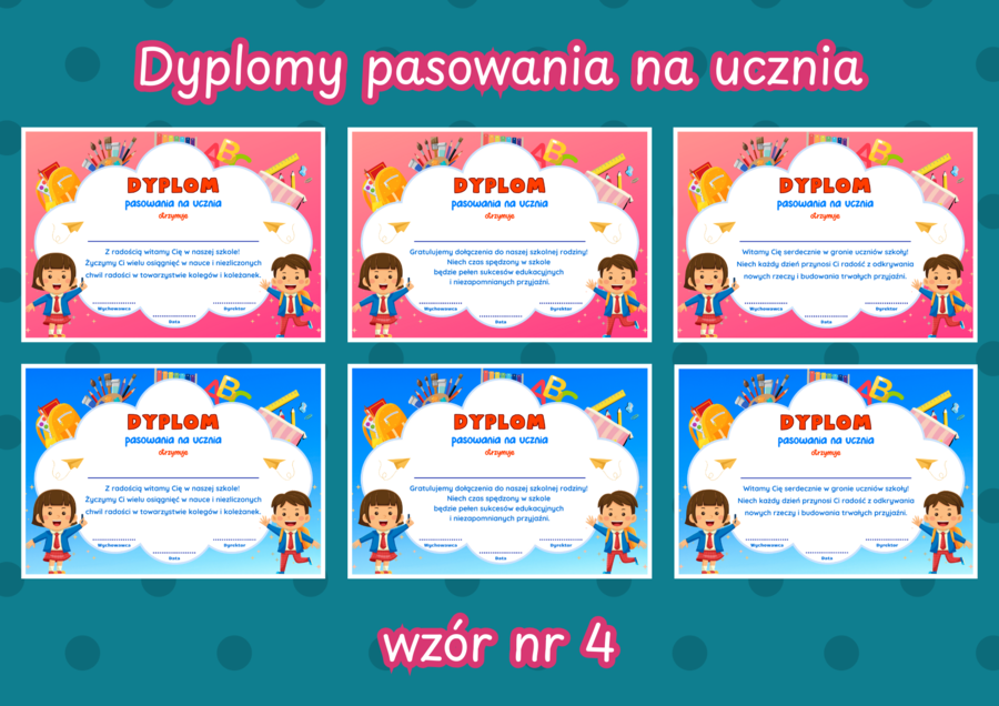 DYPLOMY PASOWANIA NA UCZNIA – wzór nr 4