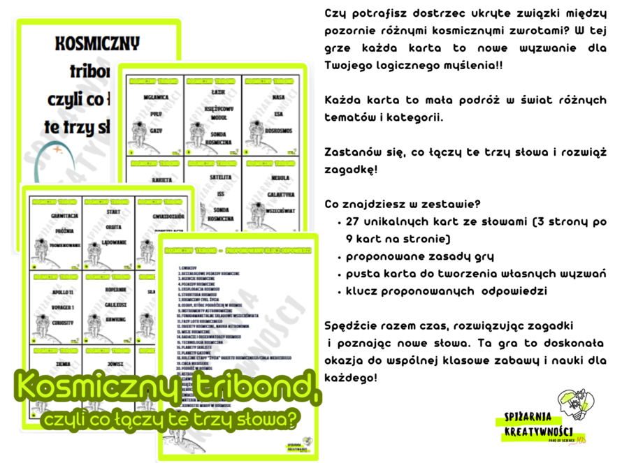 Kosmiczny tribond, czyli co łączy te trzy słowa? (zajęcia rozwijające uzdolnienia/praca z uczniem zdolnym/edukacja kosmiczna w szkole)