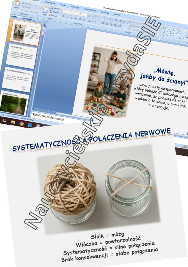 Warsztat dla rodziców / nauczycieli "Mówię, jakby do ściany!"- scenariusz, prezentacja, plakaty, karty pracy, ulotki