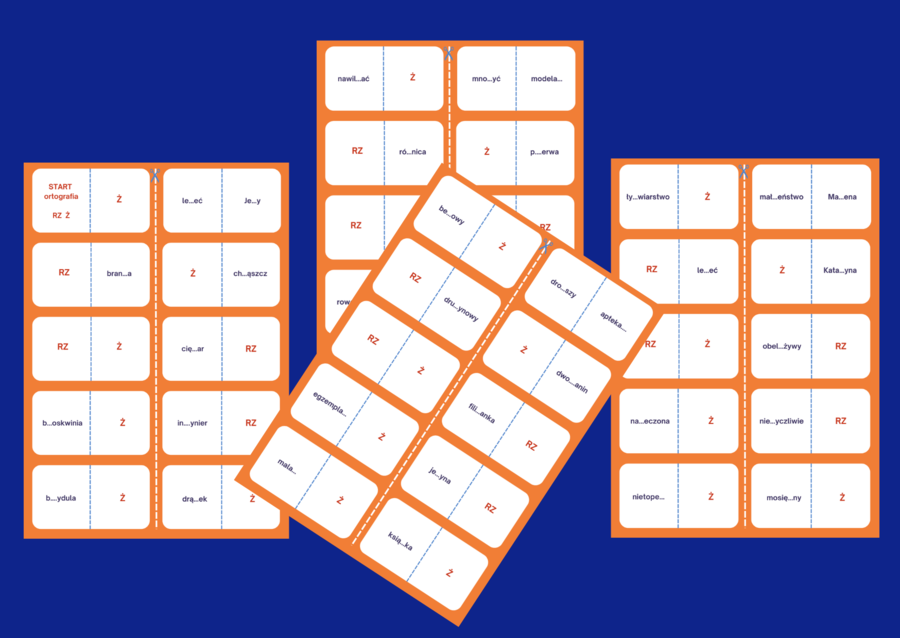 ORTOGRAFICZNE domino - ORTOGRAFIA - rz/ż.