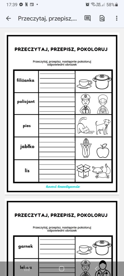 Przeczytaj, przepisz, pokoloruj