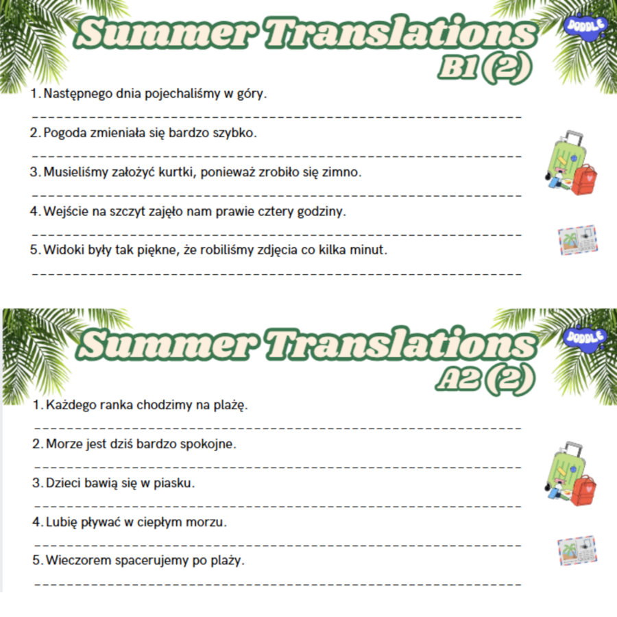 Summer Translations A1 - B1