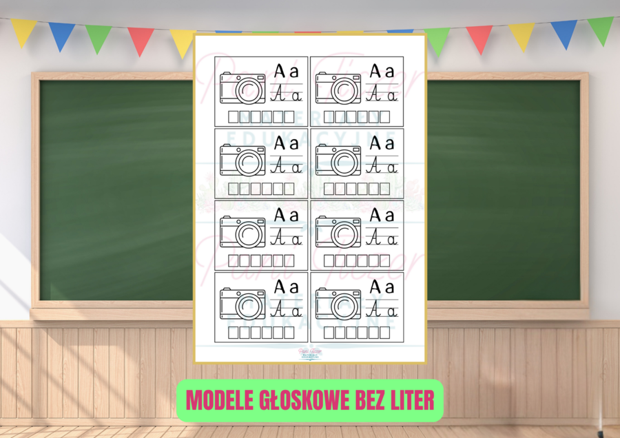 Alfabet - wklejki do zeszytu z modelami głoskowymi