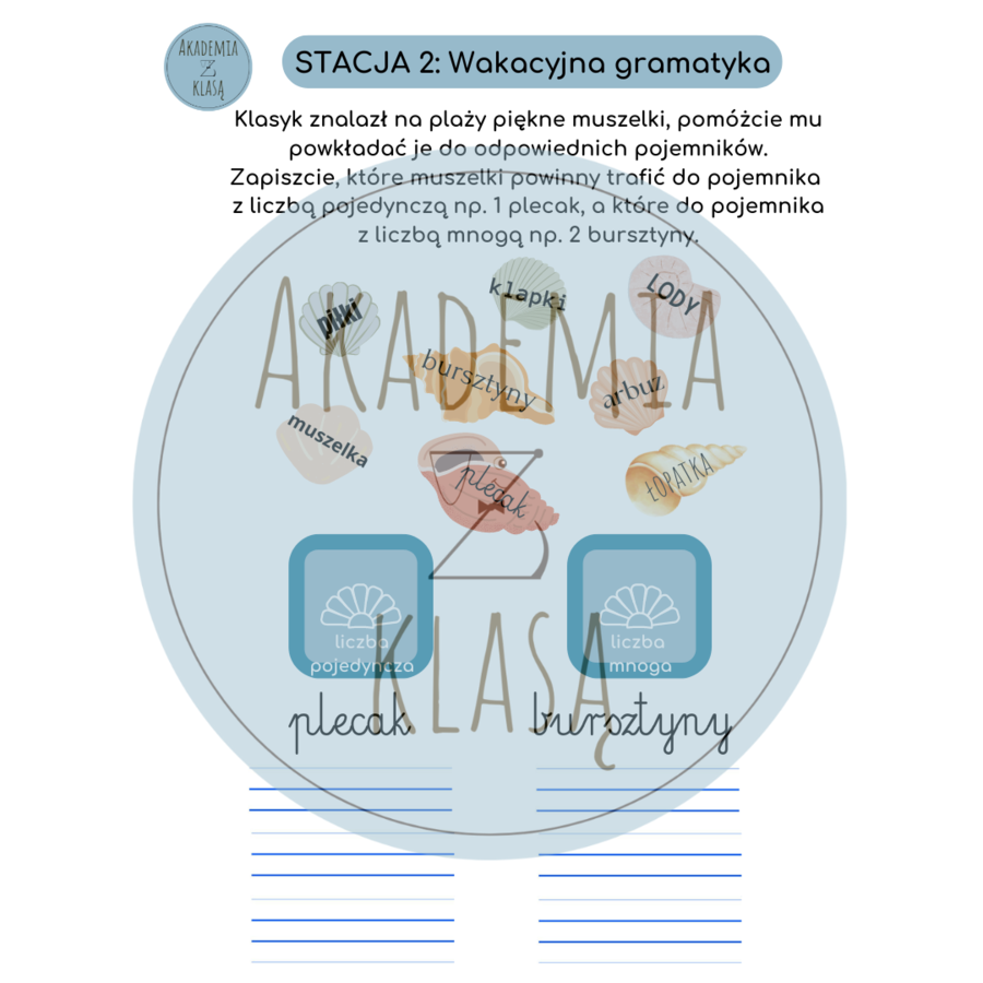 5 STACJI ZADANIOWYCH dla kl.1 – WAKACYJNA PRZYGODA Z KLASYKIEM