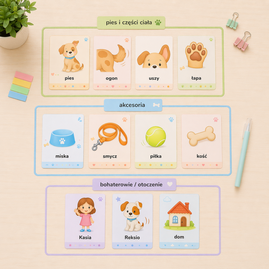 Miska, smycz, legowisko – pierwsze słowa o piesku