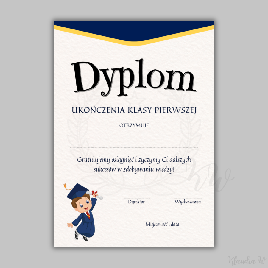 Dyplomy Ukończenia Klasy Pierwszej - zestaw