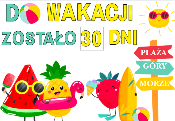"Odliczamy do Wakacji – Dzień po Dniu!" Kolorowa gazetka, która każdego dnia przypomina dzieciom, ile jeszcze zostało do wakacji! 🎒☀️ Zestaw zawiera aż 68 stron do druku – cyfry do codziennej zmiany, wakacyjne dekoracje i urocze ilustracje owoców, słońca