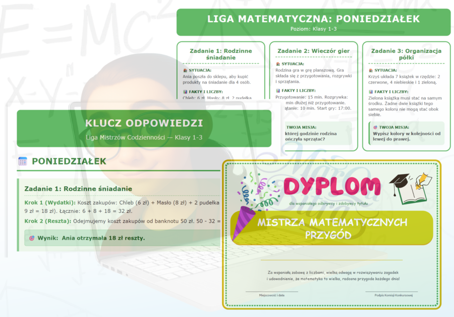 MEGA PAKIET: Liga Mistrzów  – Kompletny Tydzień Zadaniowy (Klasy 1-8)