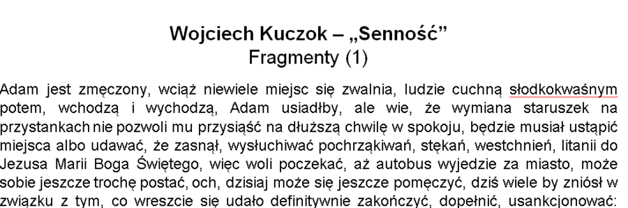 Karta pracy - film i powieść Senność