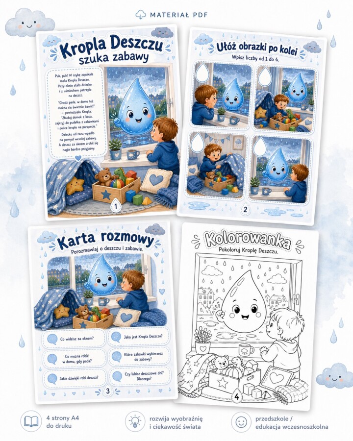 Kropla deszczu szuka zabawy