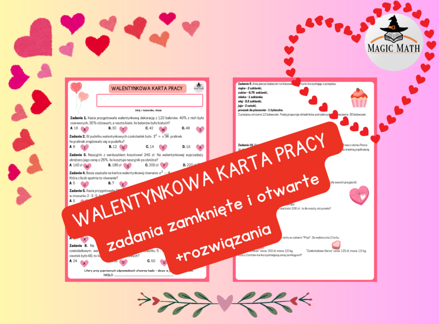 WALENTYNKI - KARTA PRACY – przygotowanie do egzaminu