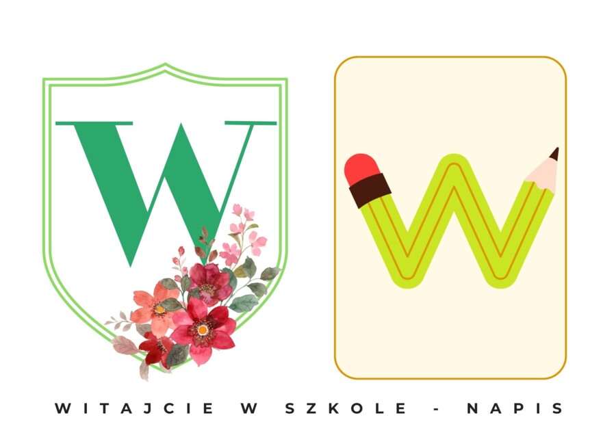 Witajcie w szkole - litery/napis - gazetka