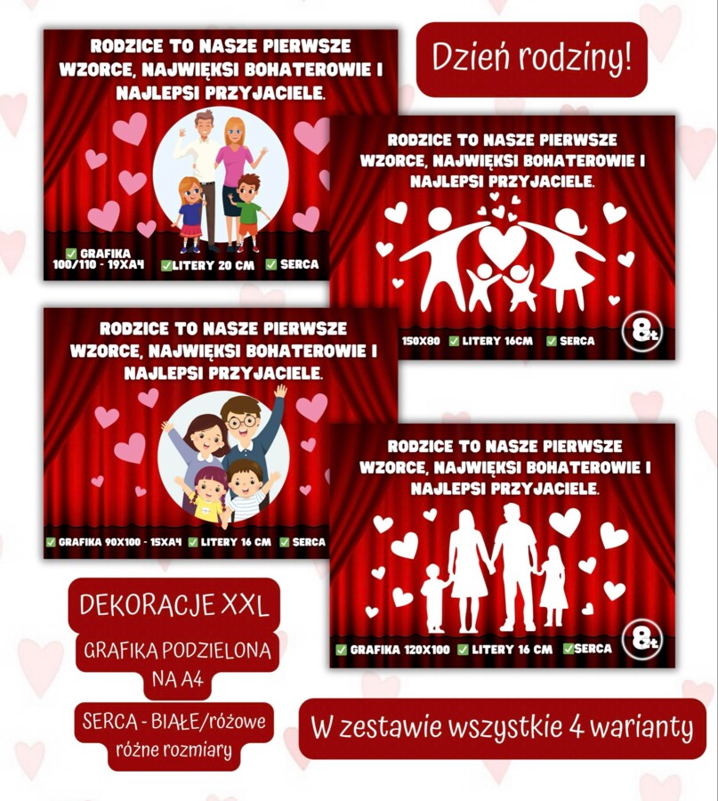 DEKORACJA XXL DZIEŃ RODZINY DZIEŃ MATKI DZIEŃ OJCA