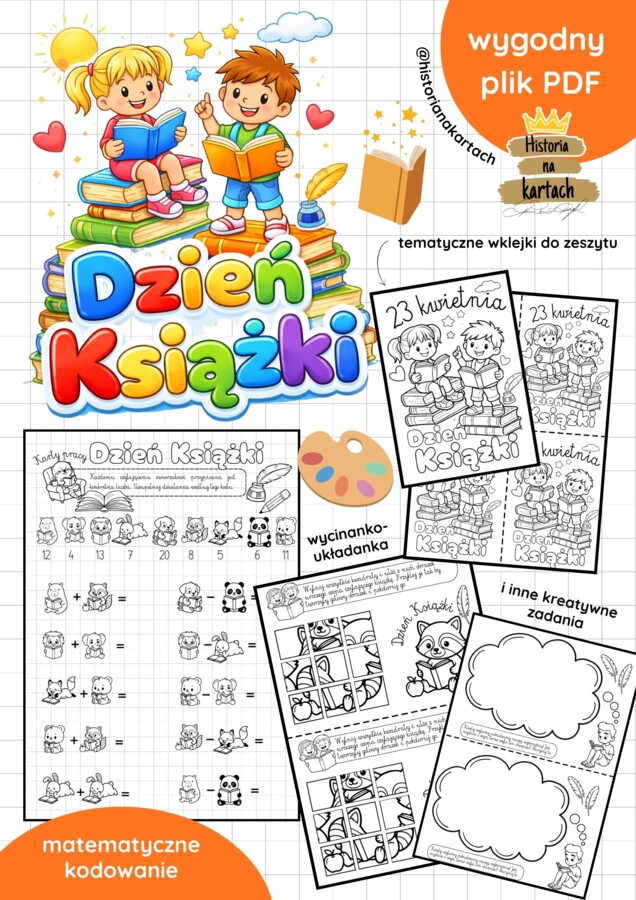 Dzień książki - materiały/wklejki do zeszytu.