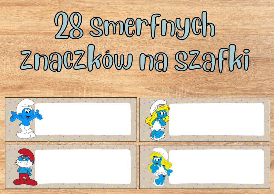 Smerfne Znaczki na Szafki, Szuflady i Krzesła