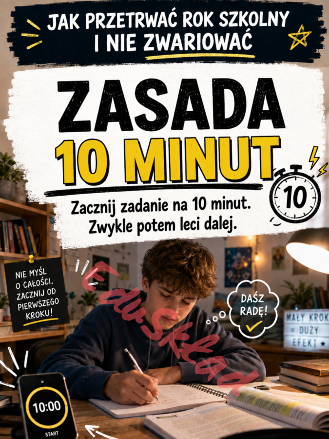 „Jak przetrwać rok szkolny i nie zwariować” – gazetka korytarzowa dla uczniów