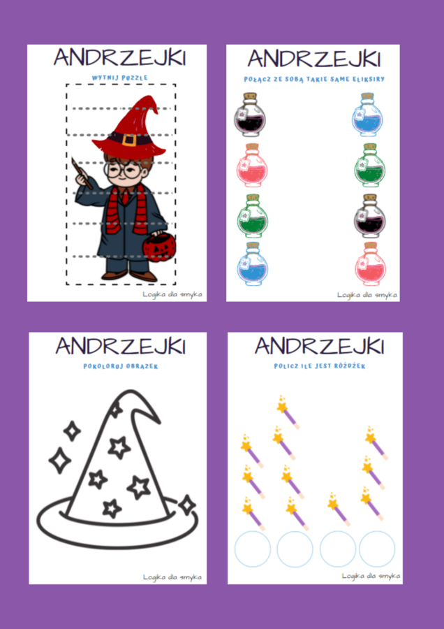 Andrzejki - kreatywne karty pracy