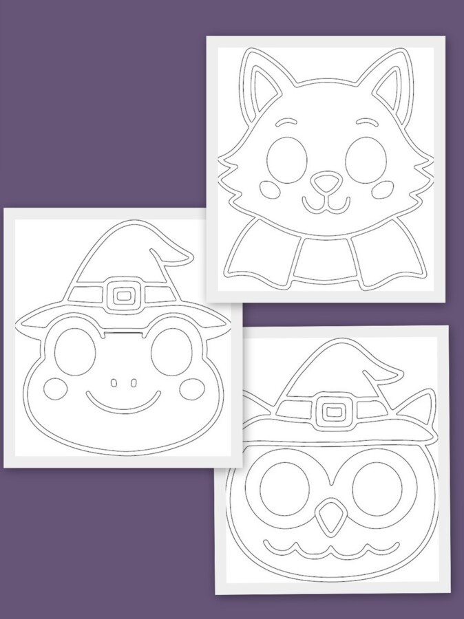 Maski na dzień dyni / halloween format a4 pdf+jpg 13 szt. kolor i czarno białe!