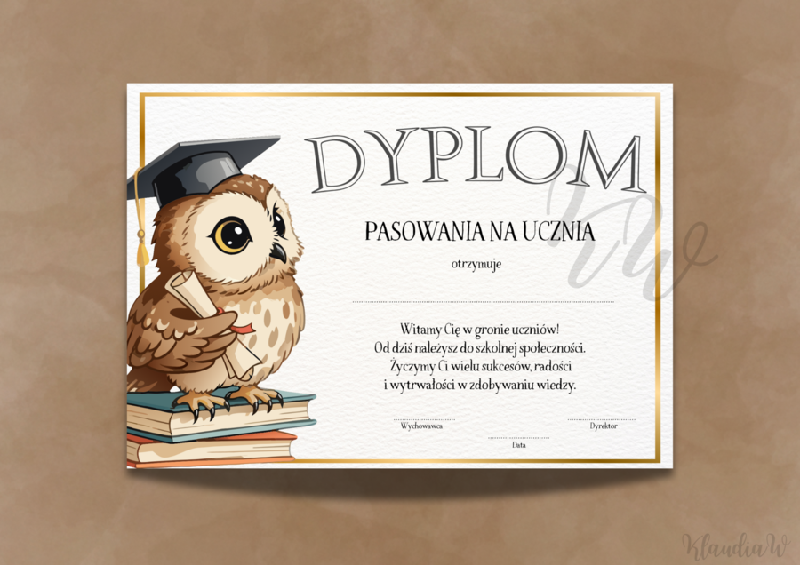 Dyplomy Pasowania na Ucznia – zestaw nr 2