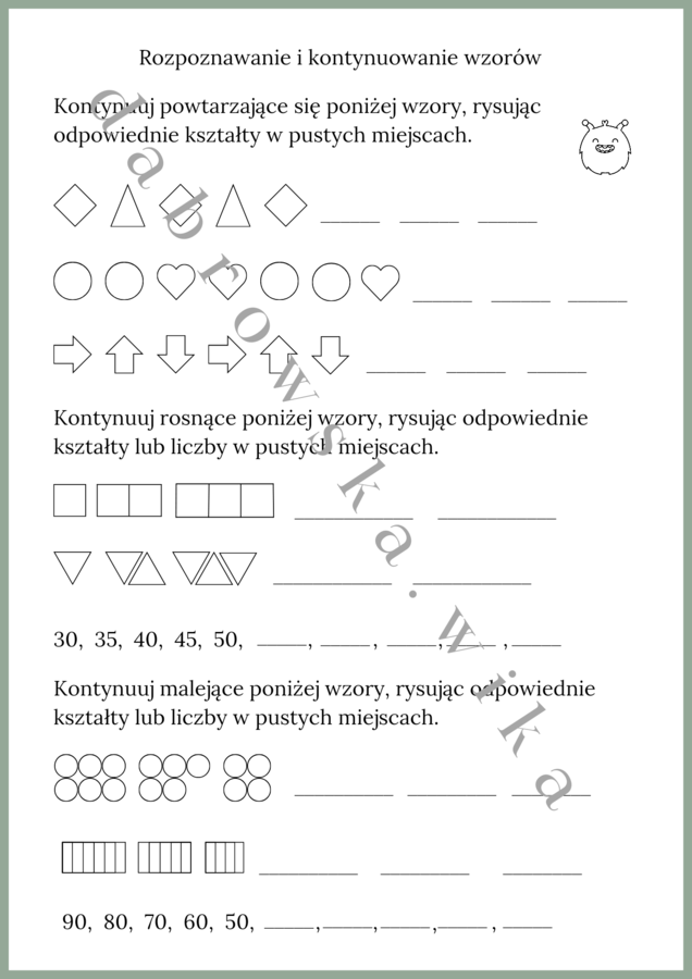 Rozpoznawanie i kontynuowanie wzorów