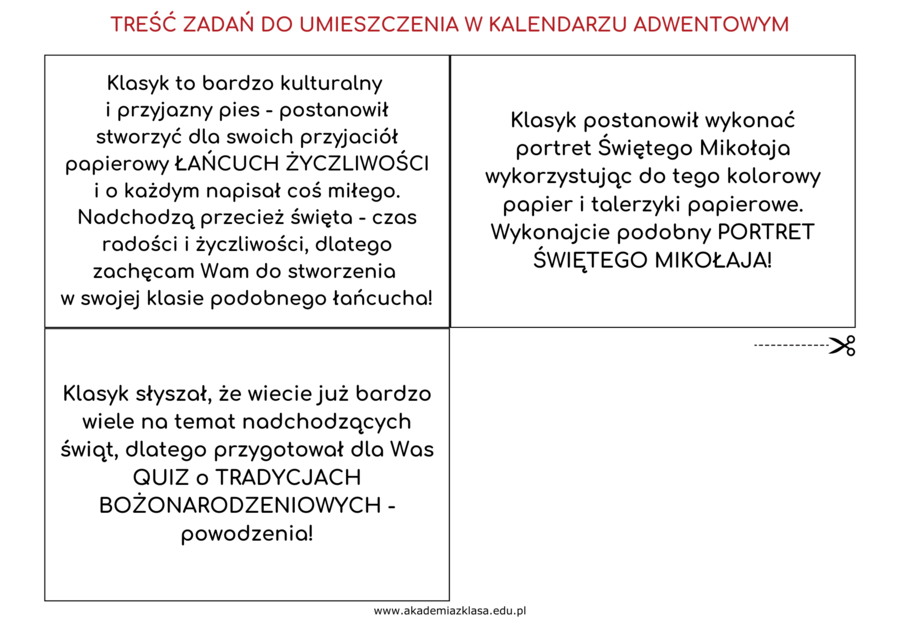 KALENDARZ ADWENTOWY - niesamowita świąteczna przygoda dla klas 2 i 3!