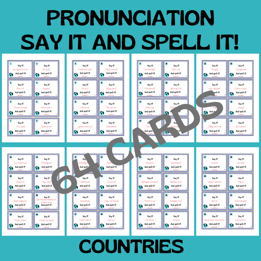COUNTRIES PRONUNCIATION CARDS