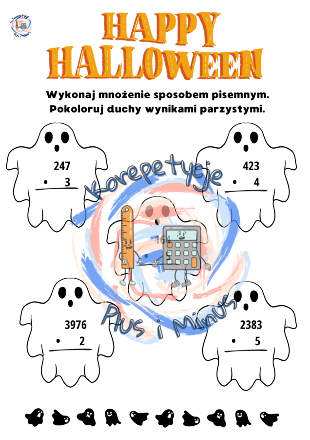 Działania pisemne karty pracy Halloween