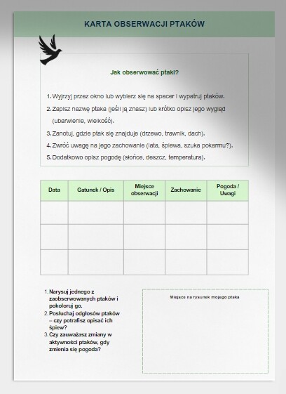 Karty pracy z zadaniami obserwacyjnymi