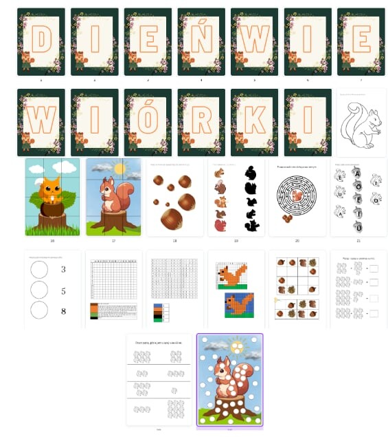 DZIEŃ WIEWIÓRKI - GIRLANDA + ZADANIA