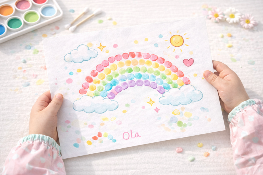 Wiosenne ślady paluszków – malowanki sensoryczne