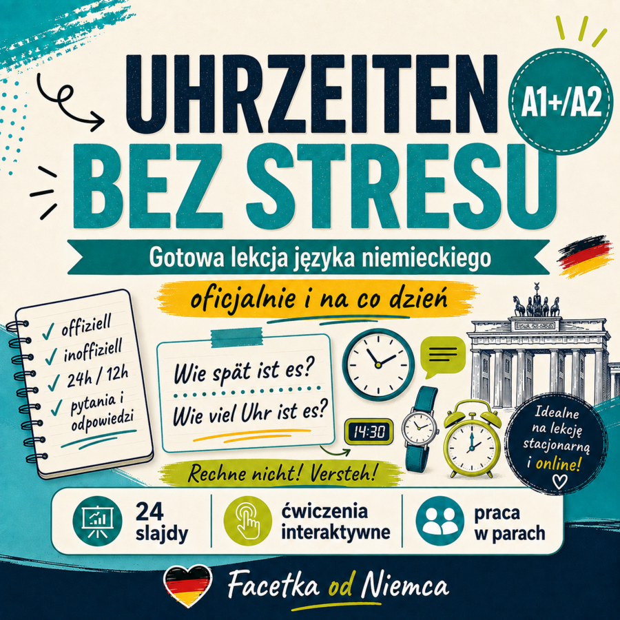 Wie spät ist es? – godziny po niemiecku bez stresu | A1/A2 | 90 minut